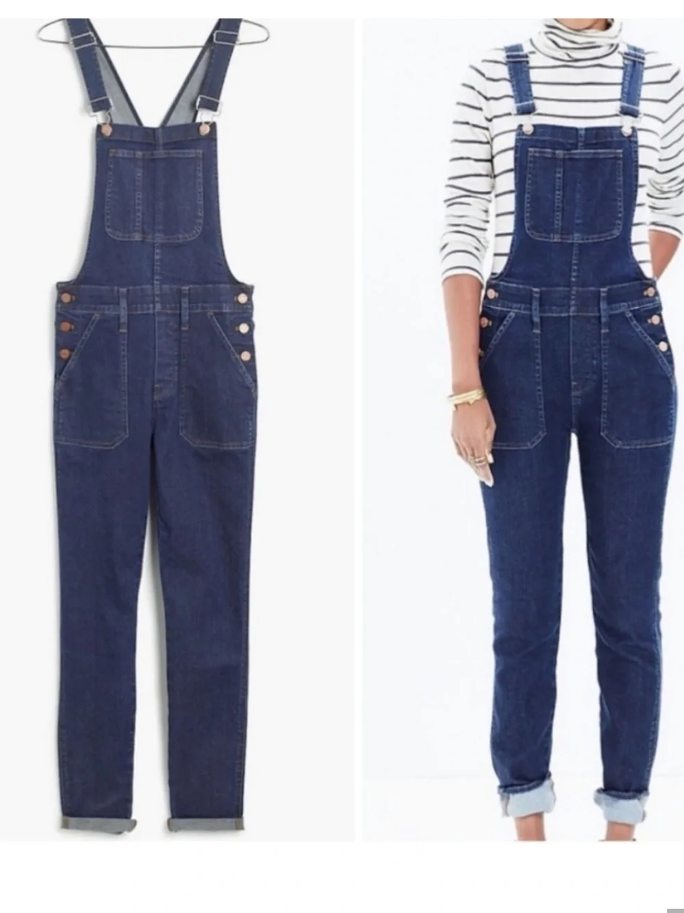 NWT Madewell Judd Wash Blue Skinny Denim Overalls